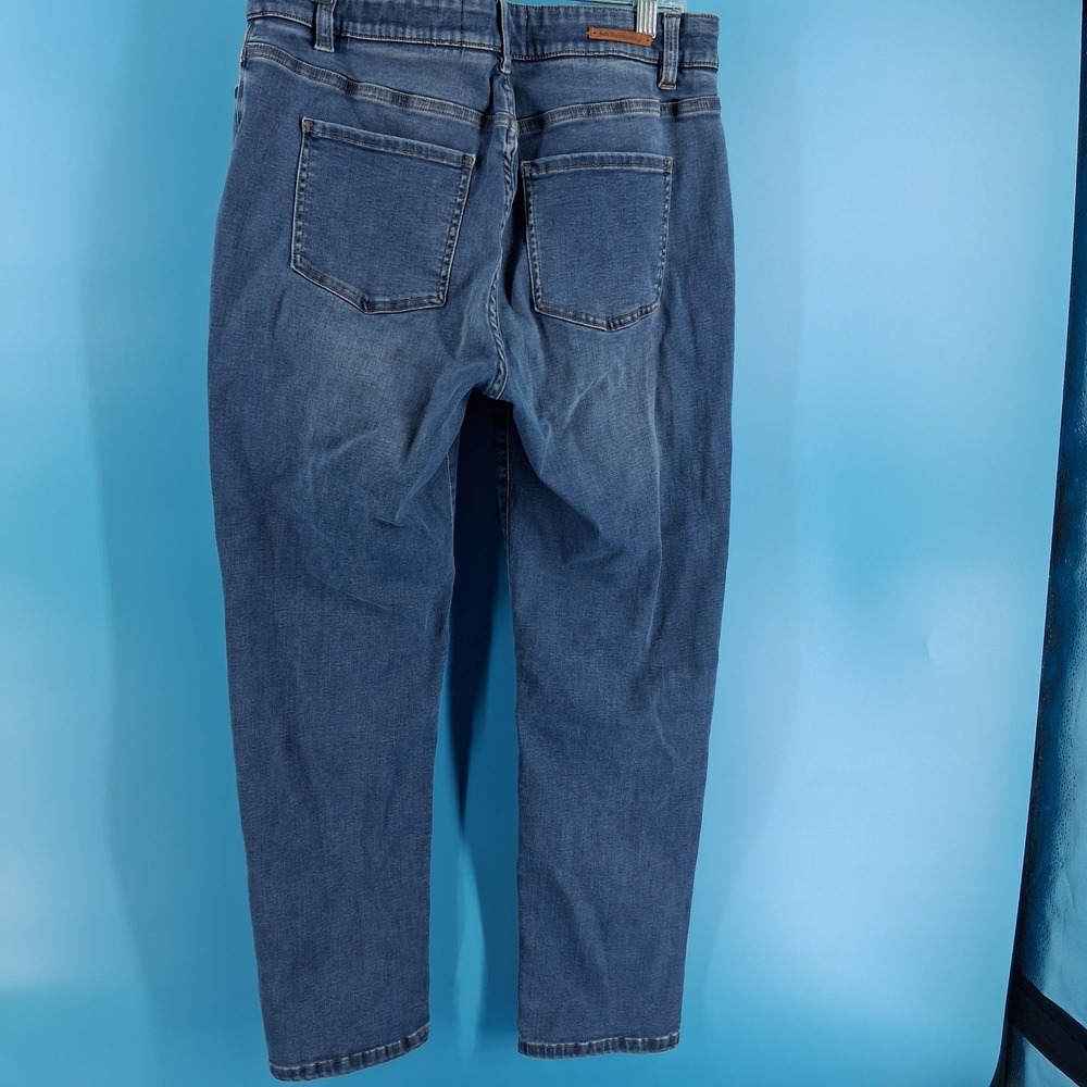 Soft Surroundings Jeans Womens PM Blue Straight Leg Stretch Mid Rise 3EQ76